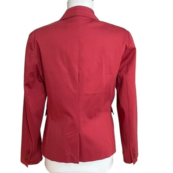 Talbots classic Red Cotton Blazer size 10P Jacket Preppy Academia stretch - Picture 3 of 10